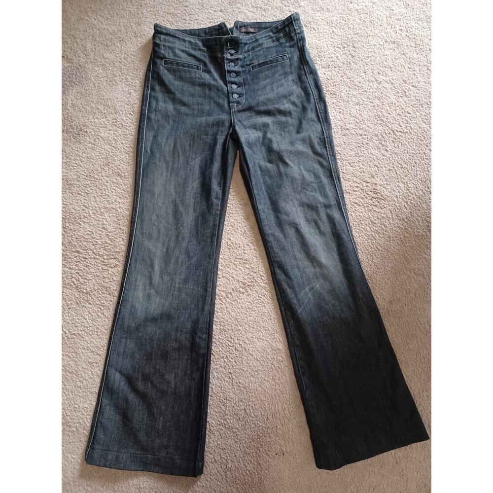 7 FOR ALL MANKIND Button Fly Wide Flare Boot Leg Jeans Size 29